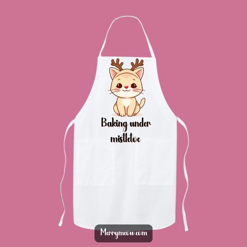 Funny Reindeer Cat Apron: Cook Up Holiday Laughs in Style