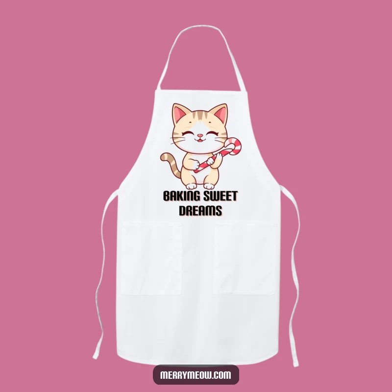 Funny Cheery Cat Candy Cane Apron: Cook with Sweetness, A Hilarious Gift!