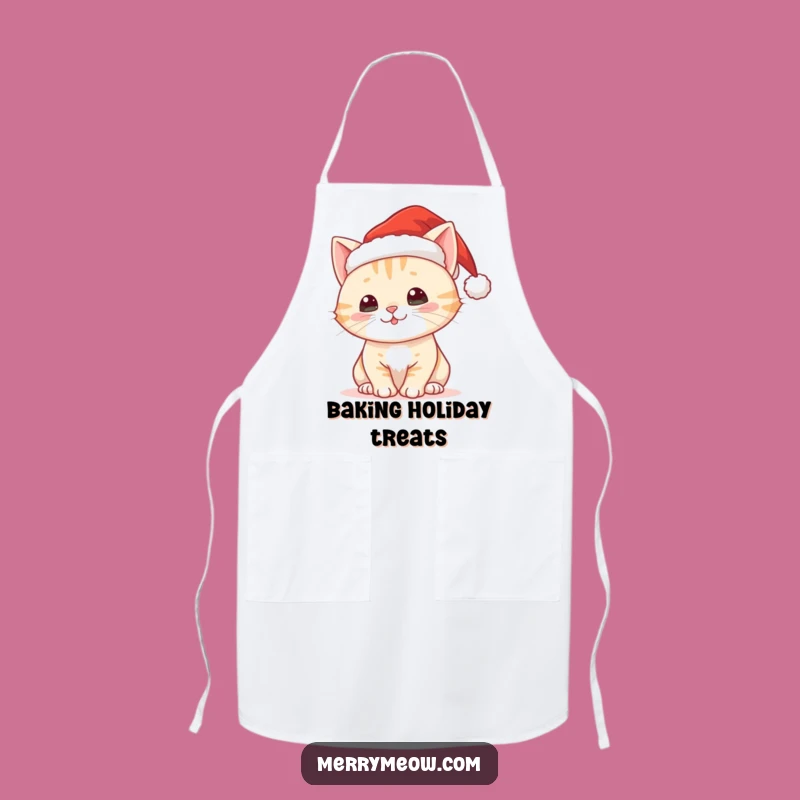 Funny Christmas Cat Apron: Bake with Festive Feline Fun