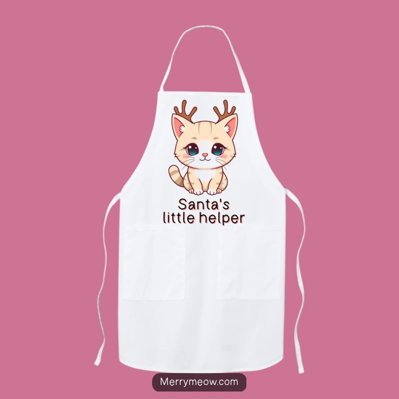 Funny Reindeer Antler Cat Apron: Hilarious Kitchen Holiday Fun