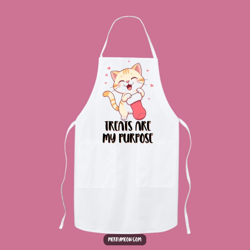 Funny Swatting Cat Stocking Apron: Hilarious Kitchen Holiday Fun