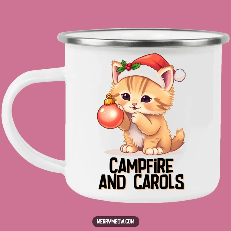 Funny Kitten Santa Camp Mug - Hilarious Holiday Gift for Outdoor Fun