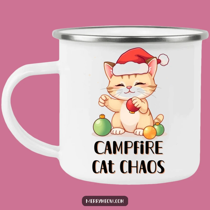 Funny Festive Cat Camp Mug - Holiday Adventure Gift