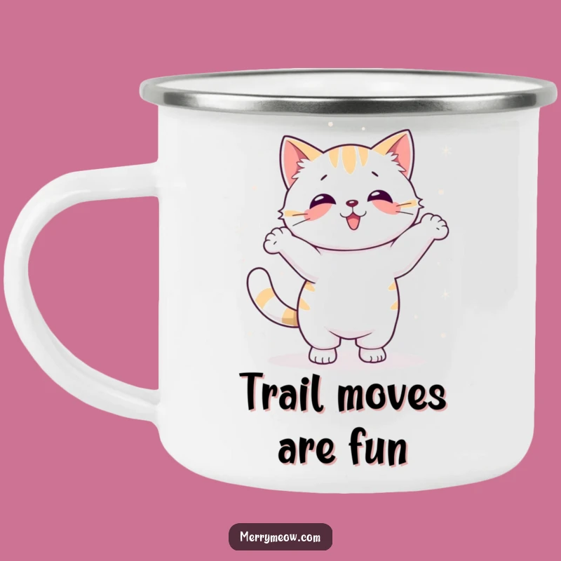 Funny Kawaii Snow Dance Cat Camping Mug: Outdoor Fun, Hilarious Funny Gift