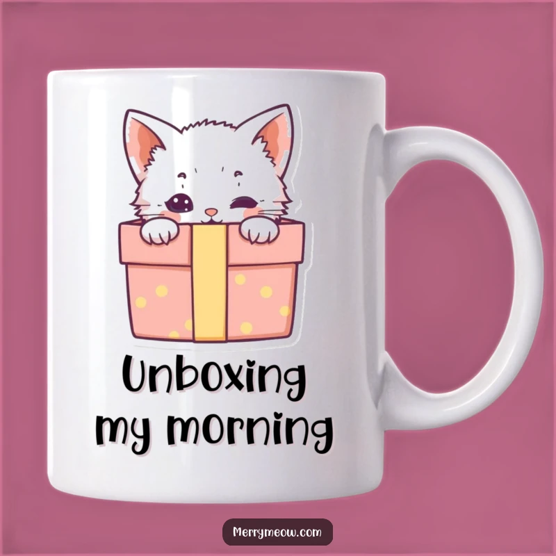 Funny Kitten Gift Box Mug: Adorable Peek, Perfect Surprise Gift