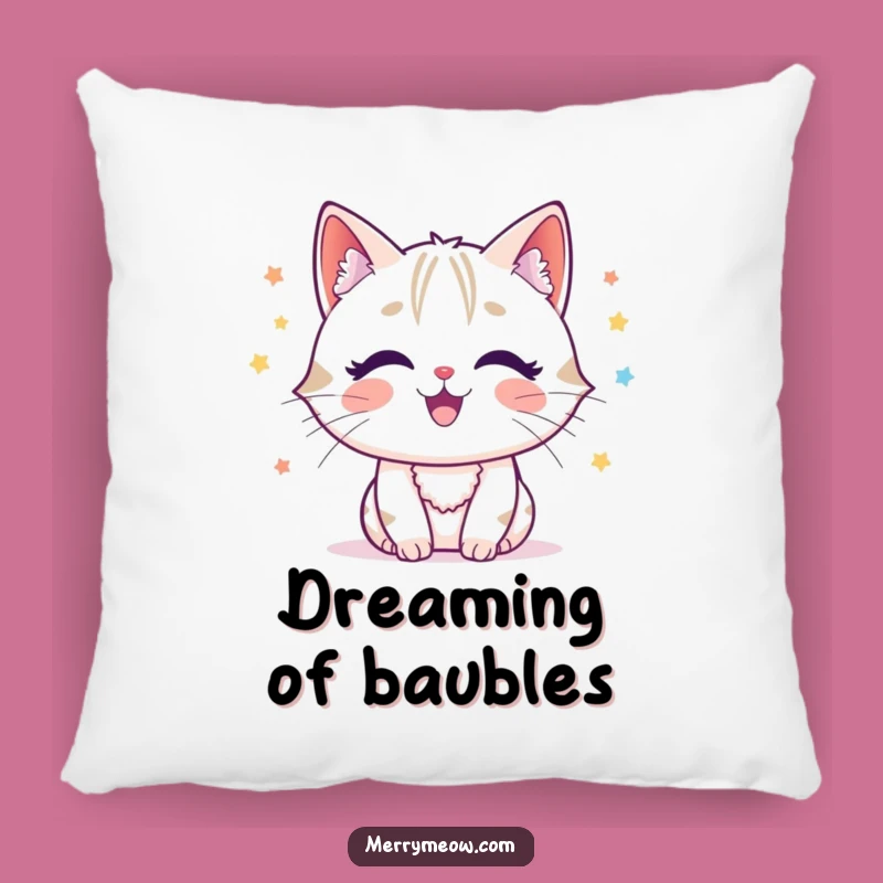 Funny Cat Tinsel Pillow: Soft Character Cushion, Comfy & Festive Gift
