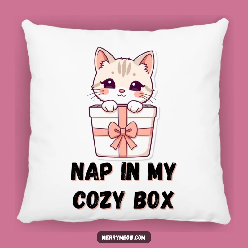 Funny Cat Gift Box Pillow: Cozy Peeking Feline Cushion for Comfort Gift