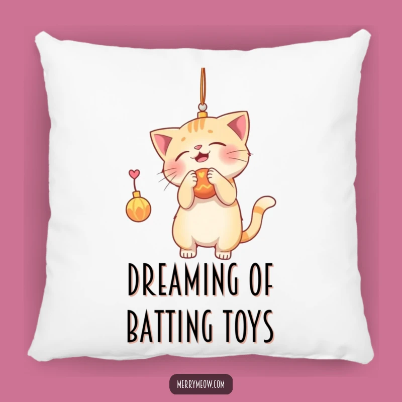 Funny Cat Ornament Batting Pillow: Cozy Playful Feline Cushion for Comfort Gift