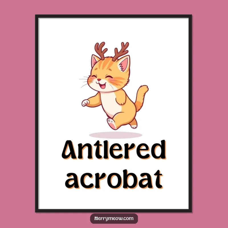 Funny Ginger Kitten Digital Art Print - Instant Holiday Joy Perfect Gift