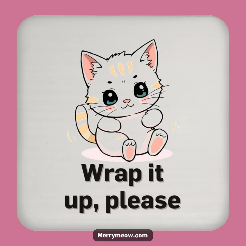Funny Cat Wrapping Paper Coaster: Protect Surfaces with Hilarious Feline Art