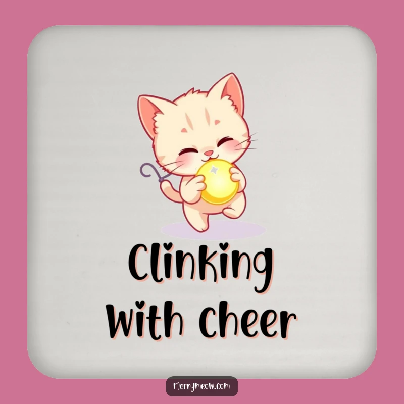 Funny Kitten Ornament Chase Coaster: Protect Surfaces with Festive Fun
