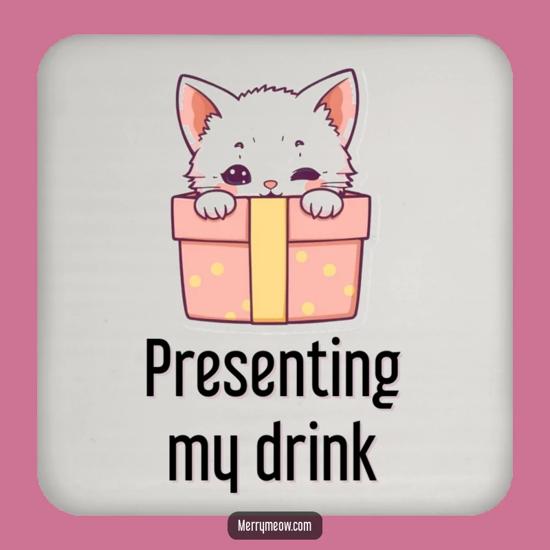 Funny Kitten Gift Box Coaster: Protect Surfaces with Cute Charm
