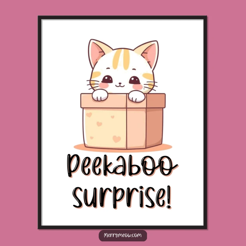 Funny Happy Cat Gift Box Poster: Decorate with Delight, A Hilarious Cat Gift!