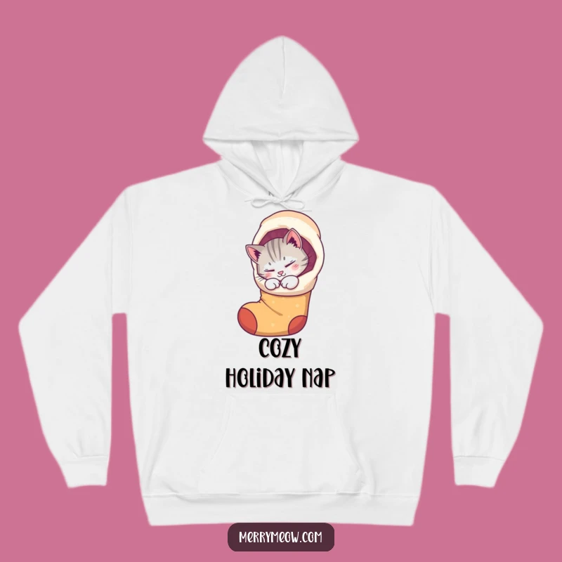 Funny Cat Stocking Hoodie: Cozy up with a purring kitty, a warm and funny holiday gift.