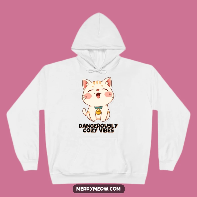 Funny Content Cat Hoodie: Cozy Purring Kitty with Bell Collar, Ultimate Humorous Gift