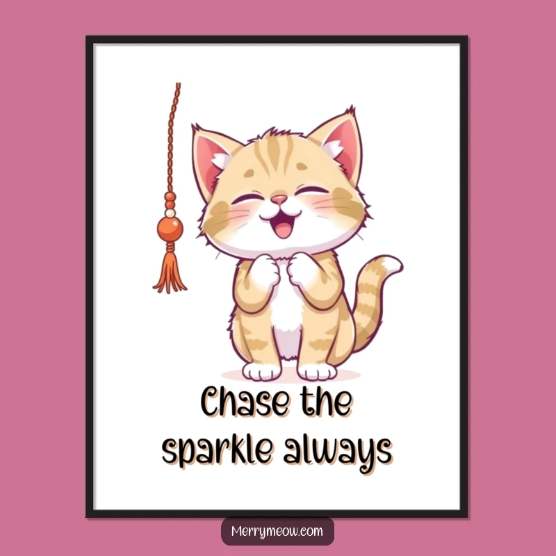 Kitten Tinsel Art - Free Printable Playful Holiday Decor Download