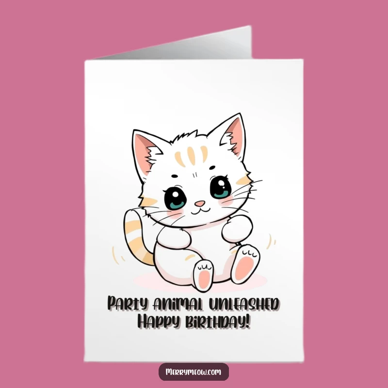 Free Printable Birthday Card: Funny Cat in Wrapping Paper, Hilarious Downloadable Gift
