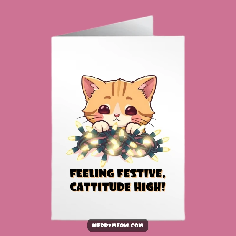 Free Printable Funny Cat Lights Birthday Card - Peekaboo Kitty Downloadable Wonder