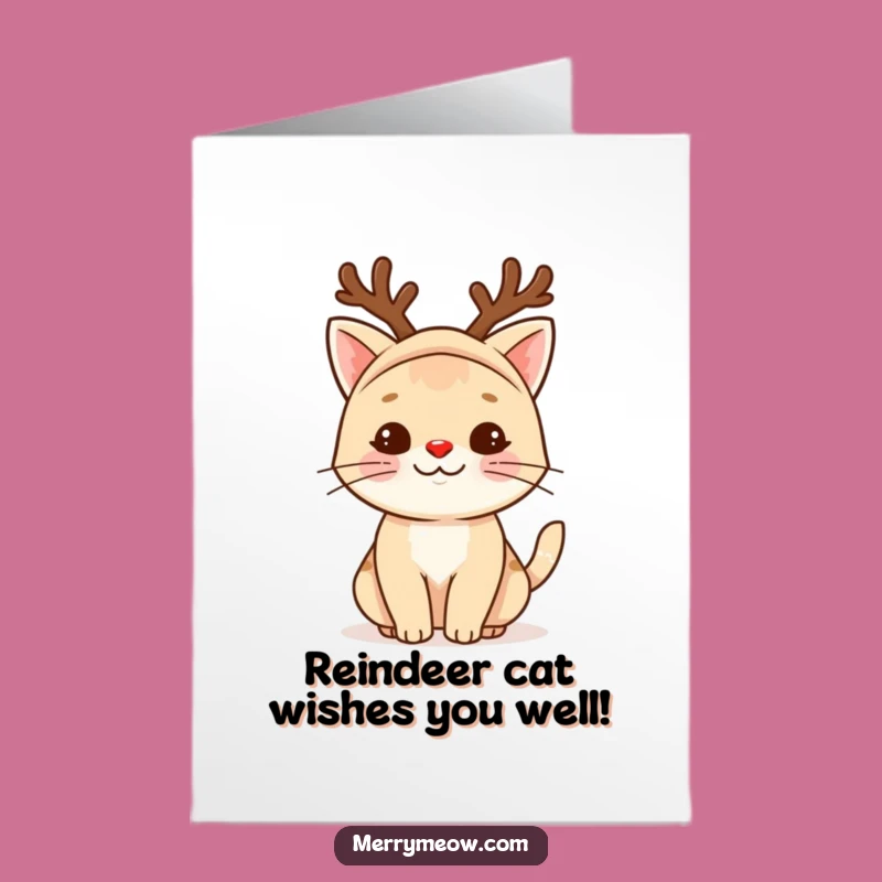 Funny Free Printable Reindeer Cat Birthday Card: Hilarious Downloadable Gift
