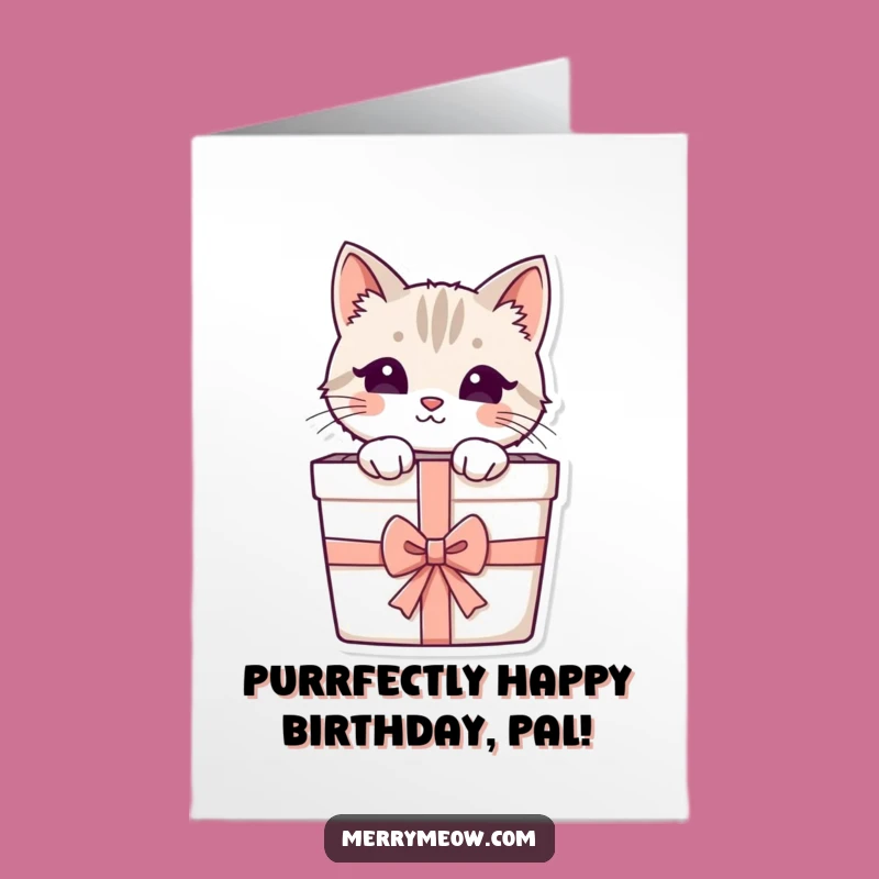Free Printable Cat Birthday Card: Funny Peek-a-Boo Kitten Downloadable Gift