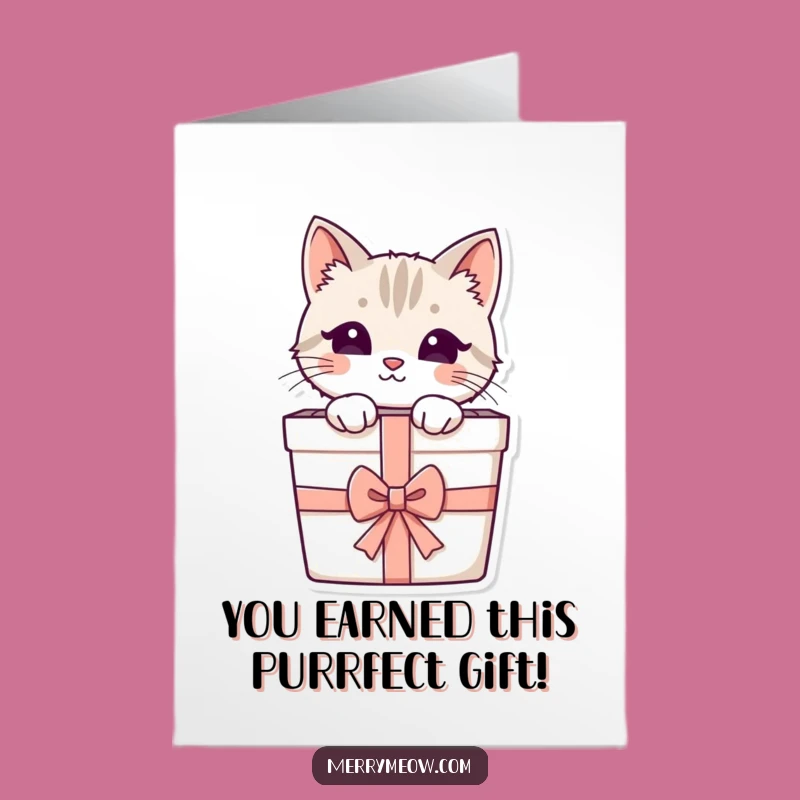 Free Printable Cat Congrats Card: Funny Peek-a-Boo Kitten Downloadable for Success