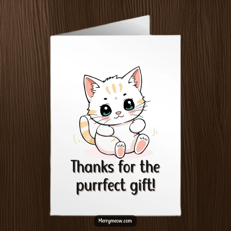 Funny Free Printable Thank You Card: Cat's wrapping paper mayhem, a hilarious way to say thanks.