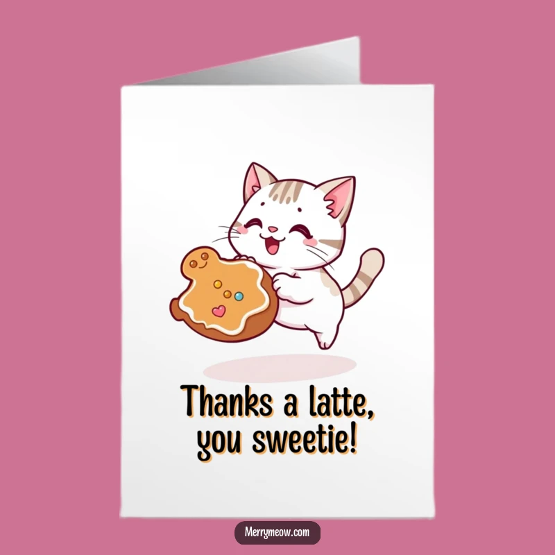 Free Printable Thank You Card: Cat Cookie Chase - Funny Gratitude Downloadable!