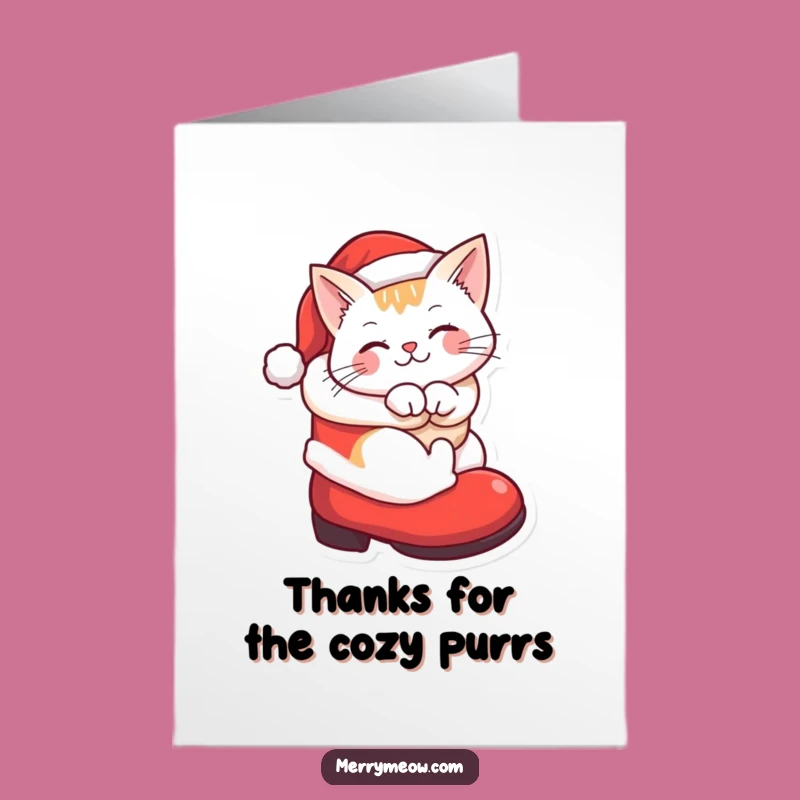 Free Printable Santa Boot Cat Thank You Card: Sweet Downloadable Gratitude