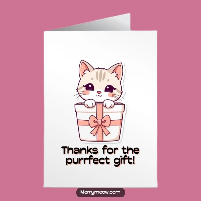 Free Printable Cat Thank You Card: Funny Peek-a-Boo Kitten Downloadable Gratitude