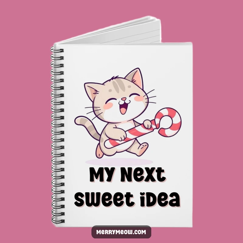Funny Cat Candy Cane Notebook: Jot Down Festive Plans!