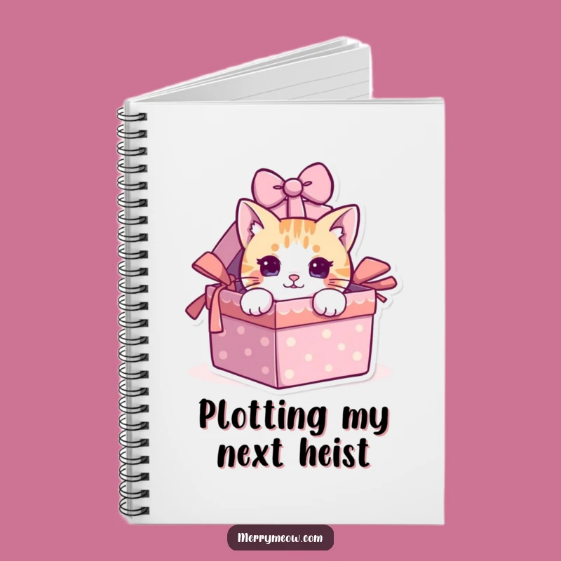 Funny Cat Peeking Gift Box Notebook - Journal Your Laughs & Ideas!