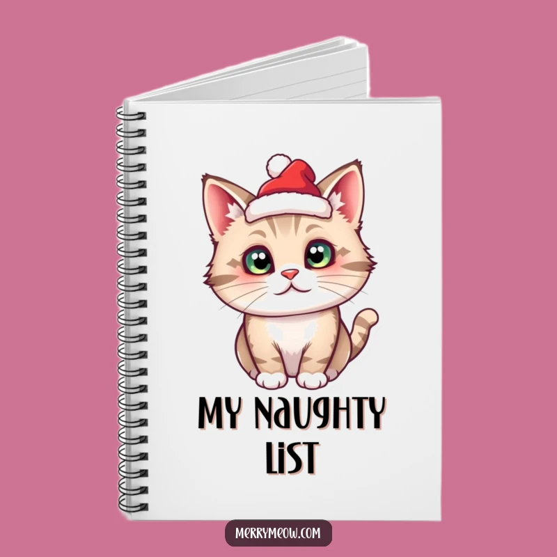 Funny Cat Santa Notebook - Tiny Hat, Festive Journal, Creative Christmas Funny Gift