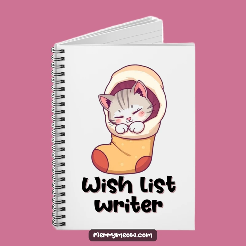 Funny Cat Stocking Notebook: Jot down holiday thoughts with a purring kitty, a funny gift.
