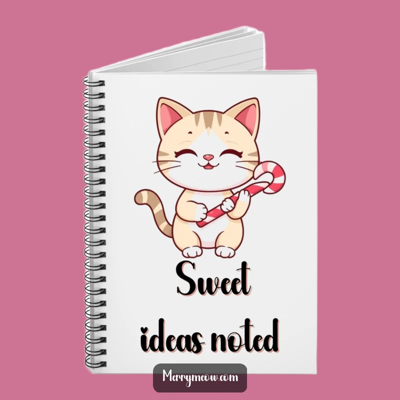 Funny Cheery Cat Candy Cane Notebook: Jot Down Sweet Ideas, A Hilarious Gift!
