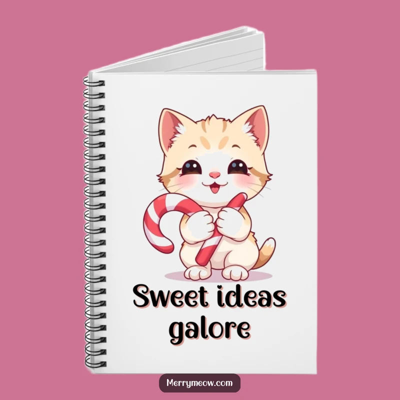 Funny Kitten Candy Cane Notebook: Jot Down Sweet Ideas with Glee