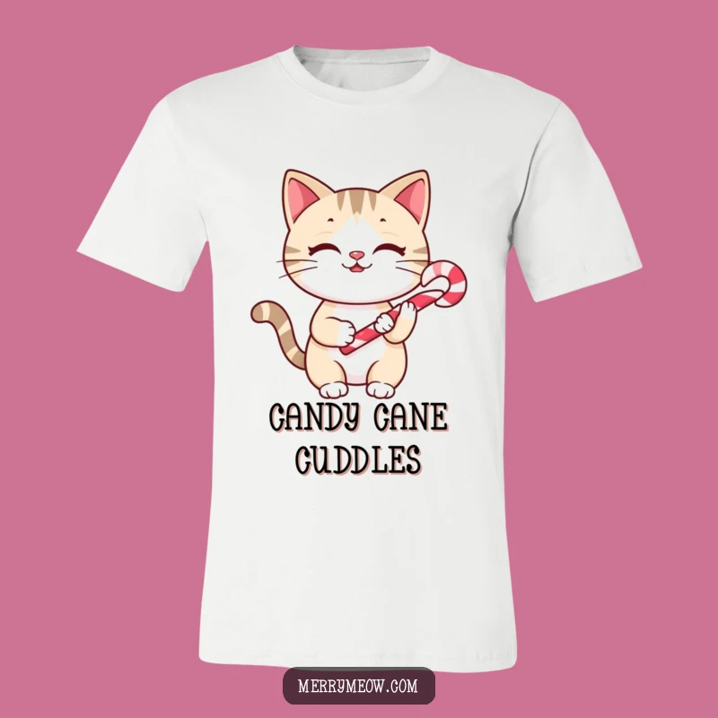 Funny Cheery Cat Candy Cane T-Shirt: Wear Your Holiday Spirit, A Hilarious Gift!