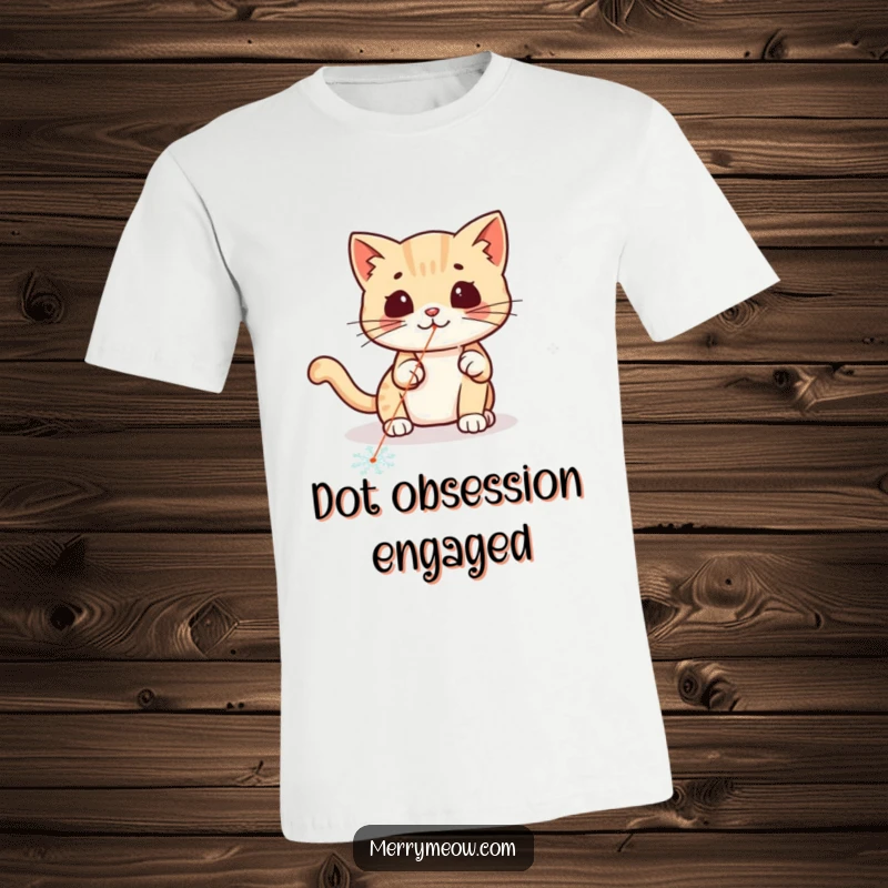 Funny kawaii cat leaping playfully after a laser pointer dot on a detailed snowflake, capturing energetic fun.