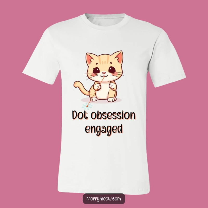 Funny Kawaii Laser Cat T-Shirt: Playful Winter Chase Graphic Tee Gift