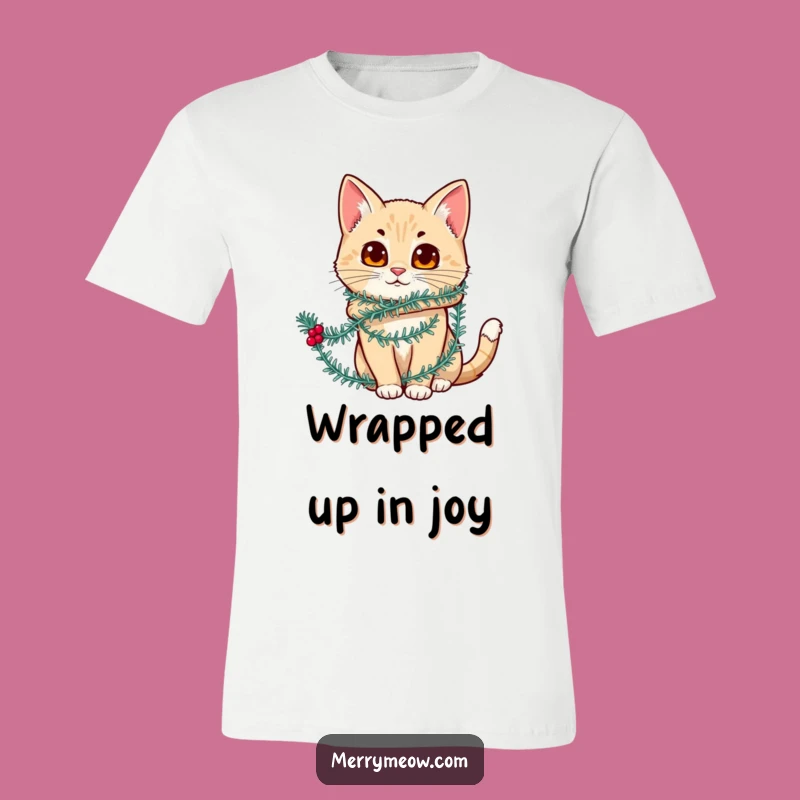 Funny Tinsel Cat T-Shirt: Embrace Holiday Mischief with Hilarious Cat Apparel