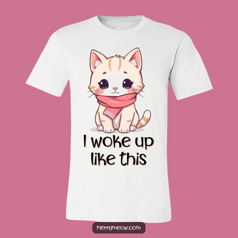 Funny Cozy Cat Scarf T-Shirt: Hilarious Winter Fashion for Cat Enthusiasts and Gift Seekers