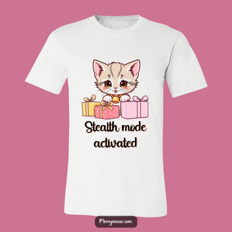 Funny Mischievous Kitten Peeking T-Shirt - Ultimate Funny Cat Gift