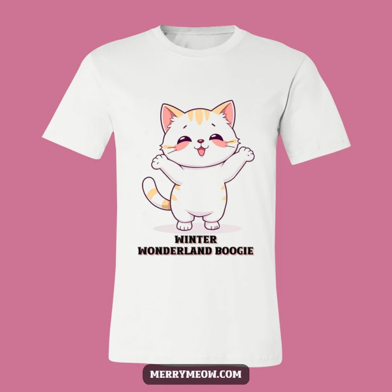 Funny Kawaii Snow Dance Cat T-Shirt: Silly Winter Tee, Ideal Funny Gift