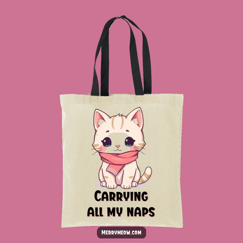 Funny Cozy Cat Scarf Tote Bag: Carry Your Essentials in Hilarious Feline Style